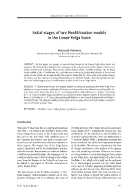 Initial Stages of Two Neolithisation Models in the Lower Volga Basin