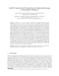 Sliscp: Simeck-Based Permutations for Lightweight Sponge Cryptographic Primitives
