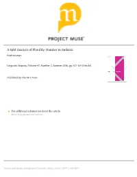 A Split Analysis of Plurality: Number in Amharic Ruth Kramer
