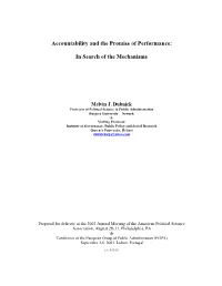 Accountability and the Promise of Performance: in Search of The