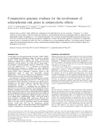 Comparative Genomic Evidence for the Involvement of Schizophrenia