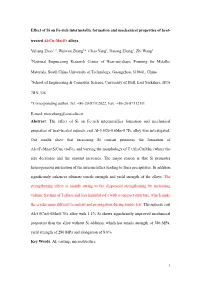 Effect of Si on Fe-Rich Intermetallic Formation and Mechanical Properties of Heat- Treated Al-Cu-Mn-Fe Alloys Yuliang Zhao1, 2