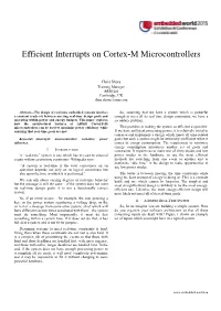 Efficient Interrupts on Cortex-M Microcontrollers