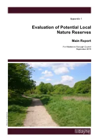 Evaluation of Potential Local Nature Reserves