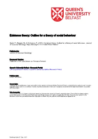 Existence Theory: Outline for a Theory of Social Behaviour