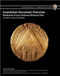Foundation Document Overview, Manhattan Project National