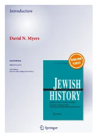 Introduction David N. Myers