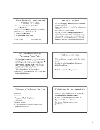 Parity Conditions and Currency Forecasting the Law of One Price