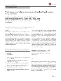 Ventricular Dyssynchrony Assessment Using Ultra-High Frequency ECG Technique