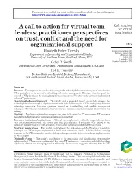 A Call to Action for Virtual Team Leaders