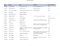BSV-Library-Holdings-20200206 (Sort by Author).Xlsx