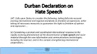 Durban Declaration on Hate Speech