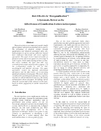 How Effective Is “Exergamification”? a Systematic Review on the Effectiveness of Gamification Features in Exergames