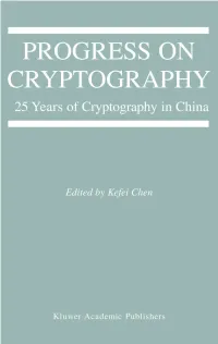 Progress on Cryptography