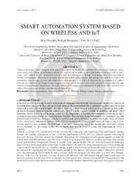 SMART AUTOMATION SYSTEM BASED on WIRELESS and Iot