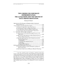 Two Cheers for Corporate Experimentation: the A/B Illusion and the Virtues of Data-Driven Innovation