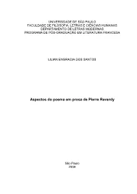 Aspectos Do Poema Em Prosa De Pierre Reverdy