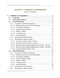 Chapter 11: Township of Springwater Table of Contents