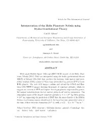 Interpretation of the Helix Planetary Nebula Using Hydro-Gravitational Theory
