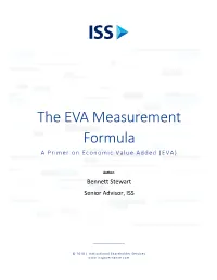 The EVA Measurement Formula a Primer on Economic Value Added (EVA)