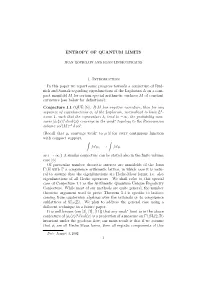 Entropy of Quantum Limits
