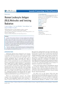 Human Leukocyte Antigen (HLA) Molecules and Ionizing Radiation