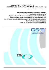 Integrated Services Digital Network (ISDN); Signalling System No.7