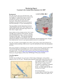 Monitoring Report Lacamas Lake Annual Data Summary for 2007