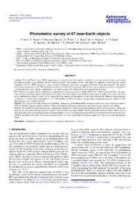 Photometric Survey of 67 Near-Earth Objects S
