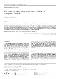 Retinoblastoma Major Review with Updates on Middle East Management Protocols