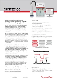 Crystex® Qc Automated Soluble Fraction Analyzer