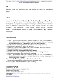 Differential Deep Brain Stimulation Sites and Networks for Cervical Vs