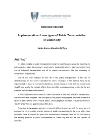 Implementation of New Types of Public Transportation in Lisbon City