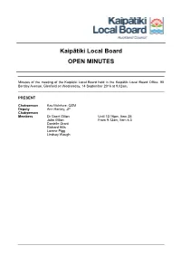 Minutes of Kaipātiki Local Board