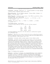 Aluminite Al2(SO4)(OH)4 • 7H2O C 2001-2005 Mineral Data Publishing, Version 1