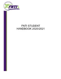 Fnti Student Handbook 2020/2021