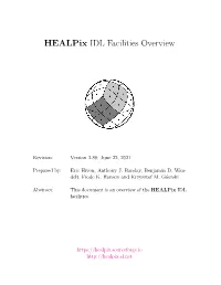 Healpix IDL Facilities Overview