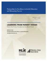 LEARNING from PARENT VOICES How to Turn Positive Perception Into Enrollment Growth