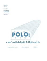 POLO: a User's Guide to Probit Or Logit Analysis. Gen