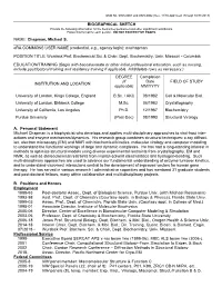 Chapman NIH Biosketch