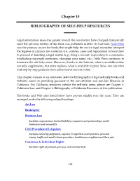 Chapter 10 BIBLIOGRAPHY of SELF-HELP RESOURCES