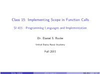 Class 15: Implementing Scope in Function Calls