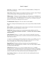Definitions of "Religion"