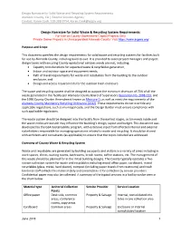 Design Narrative for Solid Waste and Recycling System Requirements Alameda County, CA