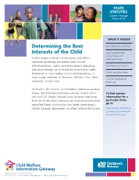 Determining the Best Interests of the Child
