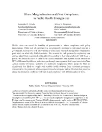 Ethnic Marginalization and (Non)Compliance in Public Health Emergencies