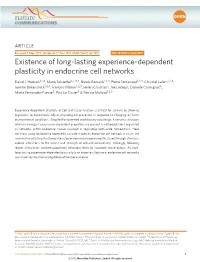 Existence of Long-Lasting Experience-Dependent Plasticity in Endocrine Cell Networks