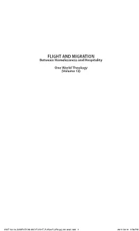 FLIGHT and MIGRATION Between Homelessness and Hospitality