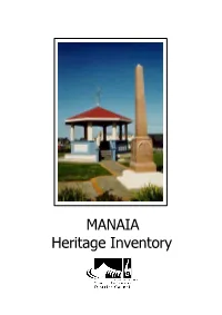 MANAIA Heritage Inventory