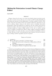 Melting the Polarization Around Climate Change Politics